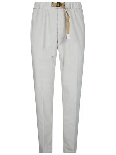 White Sand Belted Corduroy Trousers In Animal Print