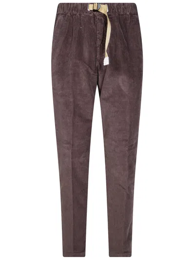 White Sand Men's Velvet Pinstripe Pants In Purple