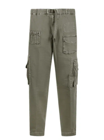 White Sand Multi Pocket Cargo Trousers In Green