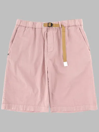 White Sand Cotton Mini Shorts For Men In Pink