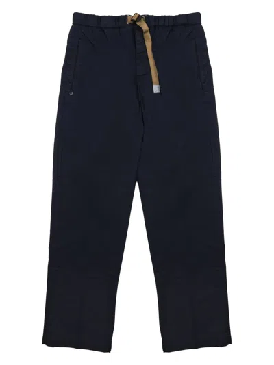 White Sand Pantalone In Cotone Con Cintura In Blue