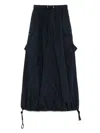 White Sand Navy Blue Cotton Maxi Skirt