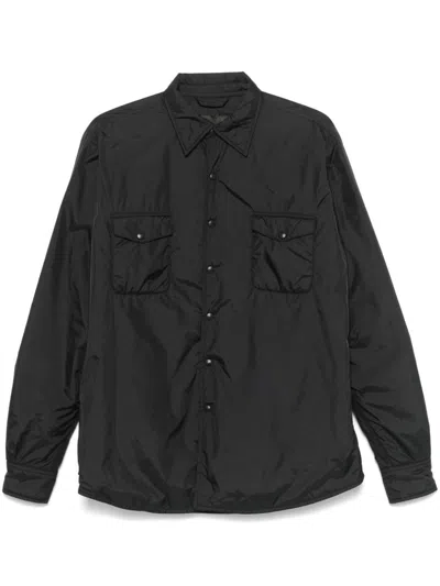 White Sand Padded-design Shirt In 黑色