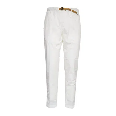 White Sand Panaché Canvas Drawstring Straight Leg Pants In White
