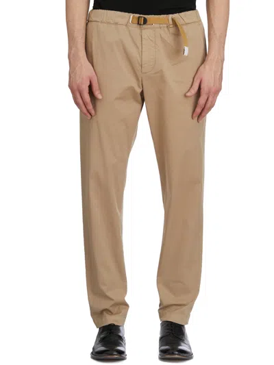 White Sand Pantalone In Cotone Stretch In Neutral