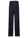 White Sand Cotton Trousers In Blue