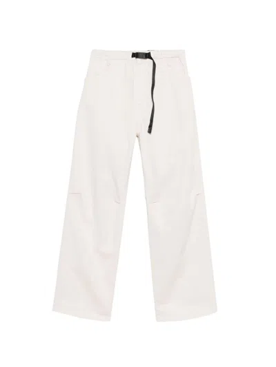 White Sand Pantaloni In Cotone Bianco Con Cintura Nera