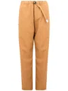White Sand Man Pants Camel Size 36 Cotton, Elastane In Brown