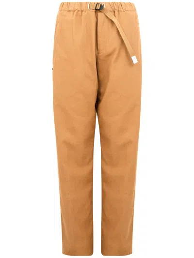 White Sand Man Pants Camel Size 36 Cotton, Elastane In Brown