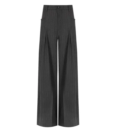 White Sand Anthracite Grey Wide Leg Trousers