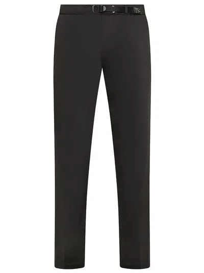 White Sand Pants With Belt In Black