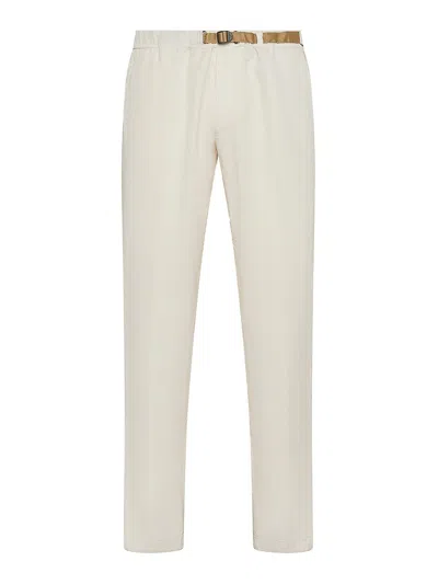 White Sand Pants With Belt In White