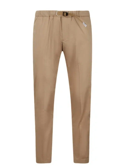 White Sand Parachute Canvas Stretch Trousers In Brown