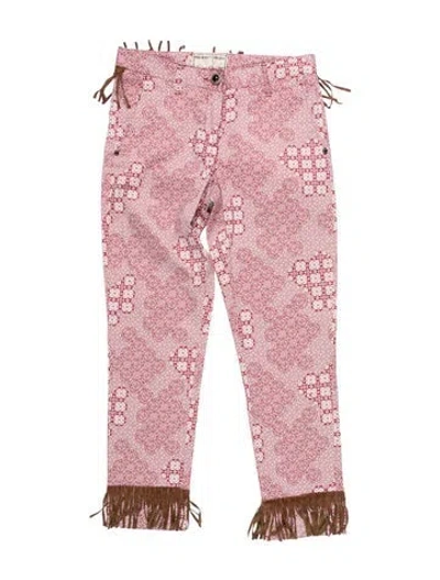 Pre-owned White Sand Patterned Wide Leg Pants W/ Tags In Multicolor