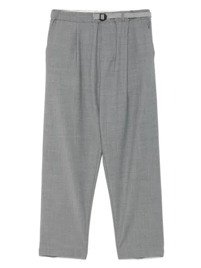 White Sand Pleat-detailed Trousers In Grey