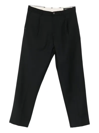 White Sand Pleated-front Trousers In Black