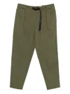 White Sand Pleated Twill Straight-leg Trousers In Green