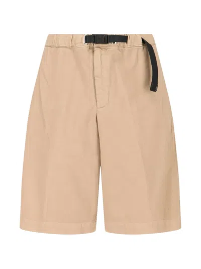 White Sand Pocket Belt Shorts In Neutral