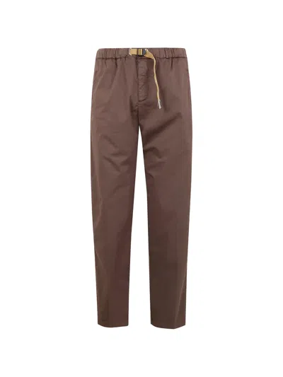 White Sand Pocket Drawstring Trousers In Brown