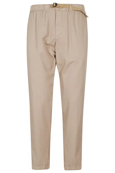 White Sand Relaxed-fit Pants With Drawstring Waist