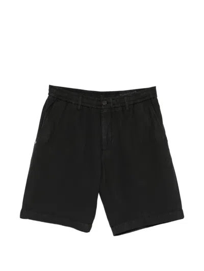 White Sand Robert Elasticated-waistband Shorts In Black