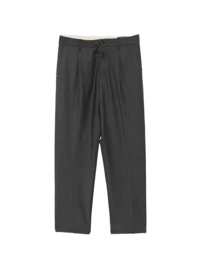 White Sand Sammy Pleated Trousers In Gray