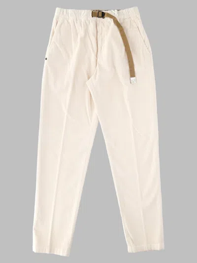 White Sand Sand Trousers For Men In Cotton-lyocell Stretch Blend In Multicolour