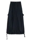 White Sand Navy Blue Cotton Maxi Skirt In Blue