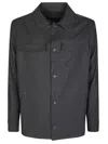 White Sand Shirt-jacket Hybrid With Minimalist Design And Button-up Front In Gray