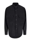 White Sand Wool Blend Overshirt In Black