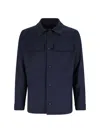 White Sand Wool Blend Shirt In Blue