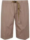 White Sand Belted Bermuda Shorts In Multicolor