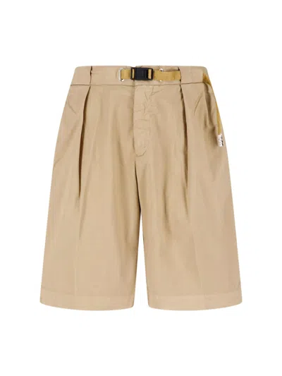 White Sand Shorts With Belt In Neutral