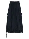 White Sand Navy Blue Cotton Maxi Skirt