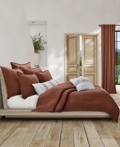 White Sand South Seas Cotton Duvet Cover, King/california King In Cinnamon