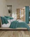 White Sand South Seas Cotton Duvet Cover, King/california King In Teal
