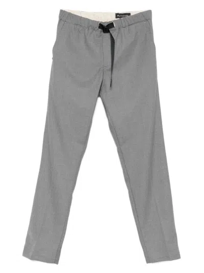 WHITE SAND STRAIGHT LEG TROUSERS WITH ADJUSTABLE WAIST