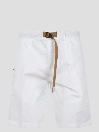 White Sand Stretch Cotton Shorts In White