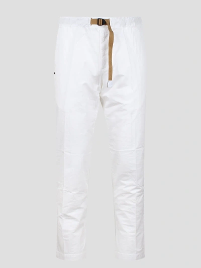 White Sand Stretch Cotton Trousers In White