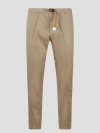 WHITE SAND STRETCH COTTON TROUSERS