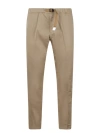 WHITE SAND STRETCH COTTON TROUSERS