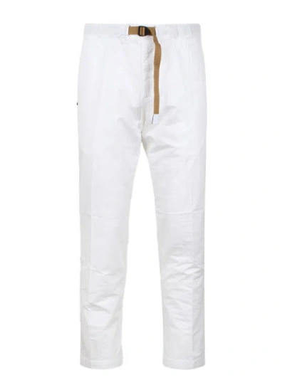 White Sand Stretch Cotton Trousers In White