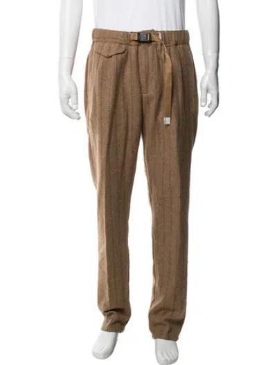 Pre-owned White Sand Striped Pants In Brown