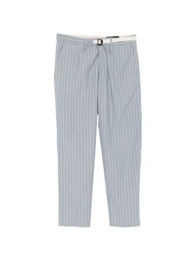 White Sand Striped Trousers In Blue