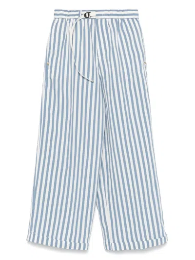 WHITE SAND STRIPED TROUSERS