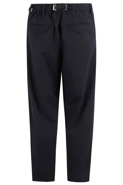 White Sand Tailored Black Pants With Adjustable Waistband And Pleated Design