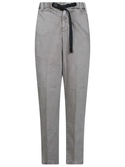 White Sand Tapered Drawstring Pants In Gray
