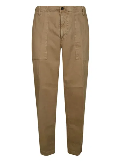 White Sand Tapered Trousers In Brown