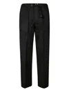 White Sand Tasca Fatigue Buckle Trousers In Black