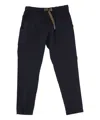 White Sand Pocket Elasticated Trousers In Blue